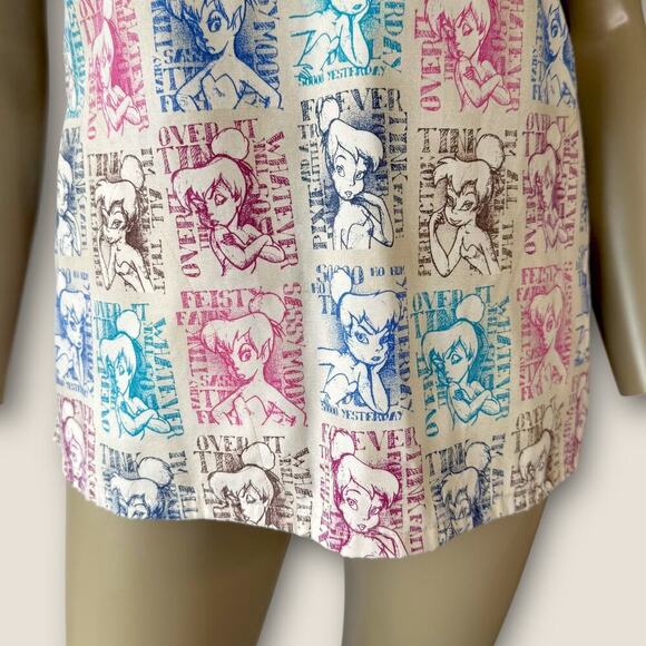 Disney Short Sleeve Medical Scrub Top Nurse Tinker Bell Women Size M Multicolor - Picture 5 of 11